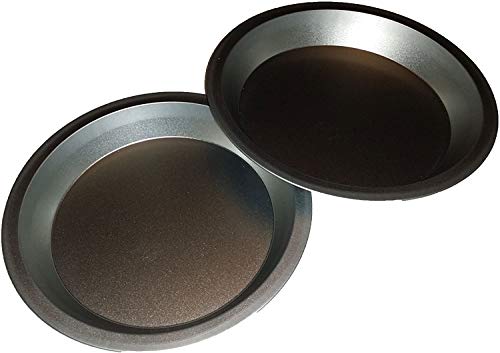 Two 9 inch Pie Pans a Heavy weight steel none stick bakeware set with even heating (Standard version) 2021 New Version
