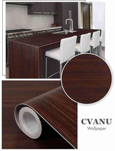 Image of CVANU Self-Adhesive Wood Grain Wallpaper Waterproof PVC Vinyl for Furniture, Door, Wardrobe & Desktop (24x36 Inch, CV08)