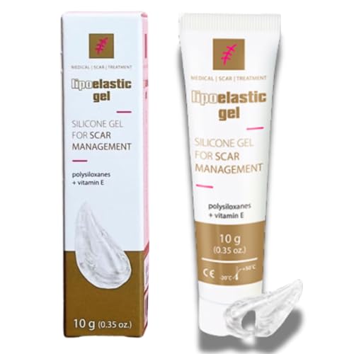 LIPOELASTIC® gel al silicone medicale e vitamina E, per il trattamento di cicatrici ipertrofiche e cheloidi (Transparent, 10g) LIPOELASTIC® gel al silicone medicale e vitamina E, per il trattamento di cicatrici ipertrofiche e cheloidi (Transparent, 10g)