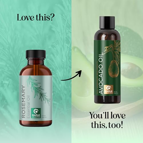 Image of Pure Rosemary Oil for Hair Care - Volumizing Aromatherapy Rosemary Essential Oil for Diffuser Plus Hair Skin and Nail Care - Nourishing Rosemary Hair Oil for Enhanced Shine and Dry Scalp Care (2oz)