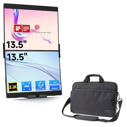 Image of JSAUX FlipGo Pro 13.5 inch 2.2K Dual Screen Portable Monitor & Carry Bag