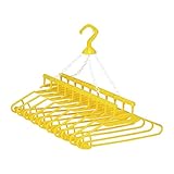 アーネスト 【日本製】 洗濯ハンガー 10連式 (筒状の物もかけられる/首周りが伸びにくい) 幸福の黄色いハンガー 大手飲食店愛用ブランド A-75116