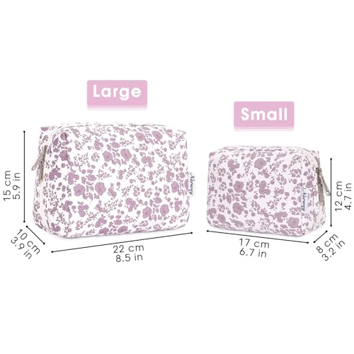image for Narwey Small Cute Floral Makeup Bag for Purse Mini Cosmetic Bag Travel
