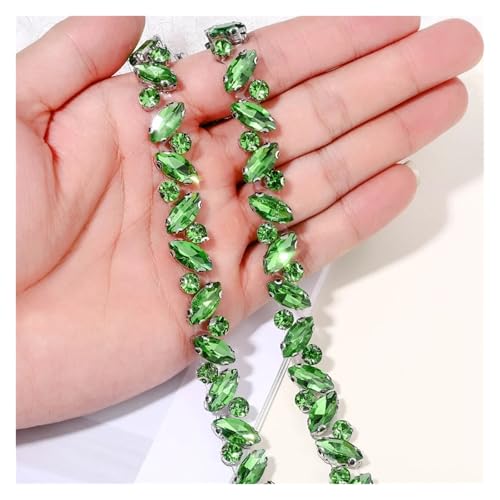 Ruban de strass en cristal vert clair d'un yard pour personnalisation et réparation