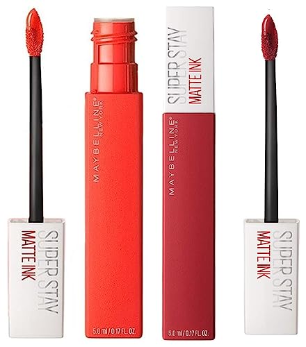 Image of Maybelline New York Super Stay Matte Ink Liquid Lipstick, 20 Pioneer, 5ml and Maybelline New York Super Stay Matte Ink Liquid Lipstick, 25 Heroine, 5ml