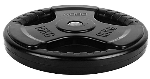 Image of Kobo 2.5 Kg (31 mm) Fitness Rubber Coated Tri-Grip Plate & Integrated Metal Grip Rubber Weight Plates - Sold in Pairs (Imported)
