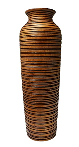 Vase en bois de manguier décoratif pour décoration de 31 cm