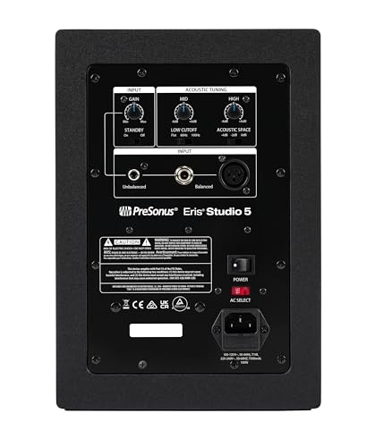 Image of PreSonus Eris Studio 5, 5.25-Inch High-Definition Professional Studio Monitor with Woven Composite LF Driver, XLR, 1 inch Silk-Dome HF Driver, EBM Waveguide, and Acoustic Tuning Controls - Single (Black)