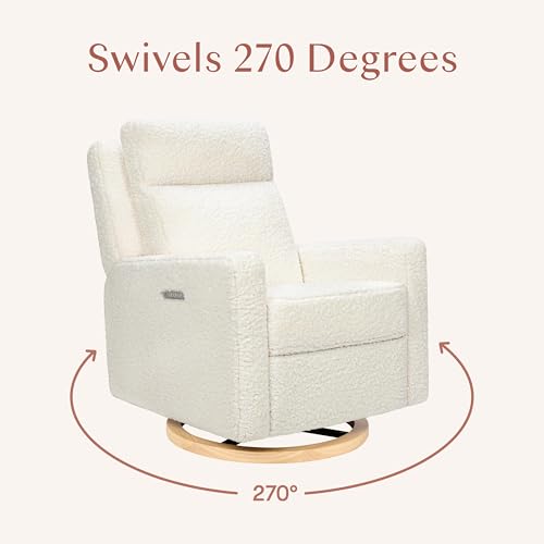 Image of babyletto Sigi Pro Power Recliner and Swivel Glider with in Cream Shearling
