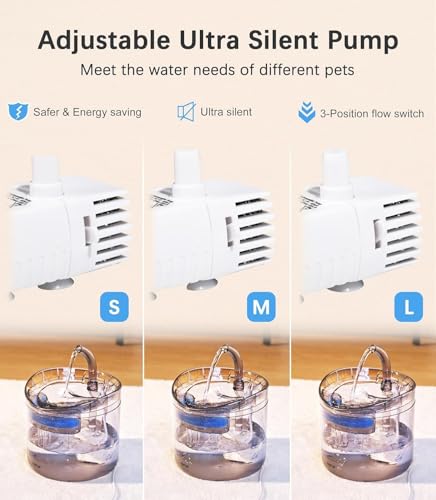 Image of Cat Water Fountain Blue Flower Cat Fountain Cute Small Pet Water Fountain - for Kitten&Kitty& Small Dogs - 2L