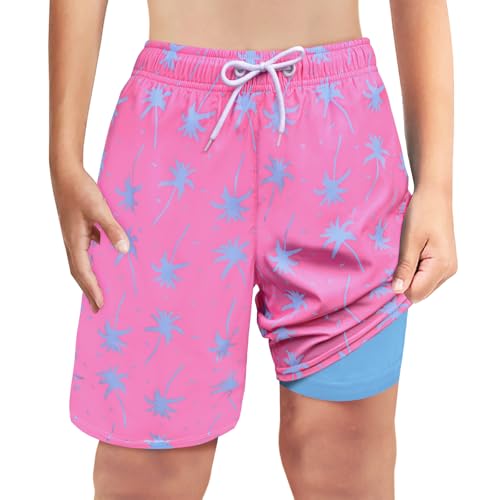 Boys Swim Trunks Bathing Suit Swim Shorts for Boys Swimming Trunks with Boxer Brief Liner Swimsuit Board Shorts
