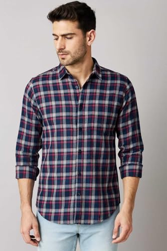 Image of Pack of 2 Men's Checkered Regular Fit Shirts | Full Sleeve Cotton Shirts for Men and Boys