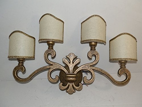 Applique a 4 luci in ottone Applique lampada da parete in ottone brunito Giglio Fiorentino 4 luci