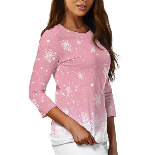 TODIYADDU Plus Size Tops for Women 3/4 Sleeve with Premium Fabric Novelty T-Shirts for Girls Suitable for Early Fall Spring4