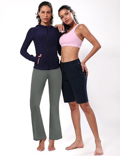 Image of BUBBLELIME 29 inch /31 inch /33 inch /35 inch /37 inch 3 Styles Women's High Waist Bootcut Yoga Pants Basic /Side Pockets Tummy Control Workout Flared