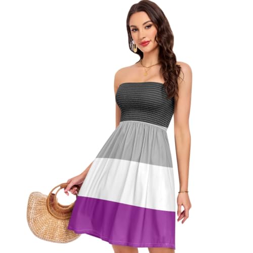 Robe d'été sans bretelles Asexual Pride pour rester élégante à la maison et au bureau