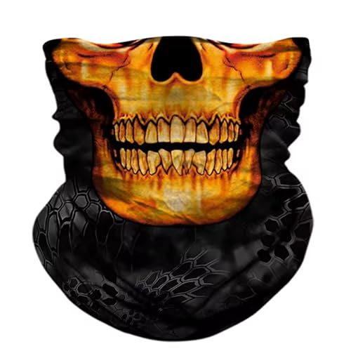 WYSUMMER Scarves Bandanas Skull Face Tube Headband, Gaiter Head Wrap Balaclava Magic Scarf Motorcycle Multi Function Headwear (face yellow)