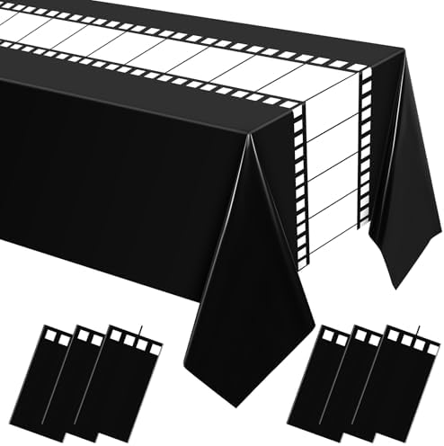 Oudain 6 Pcs Movie Night Tablecloth Plastic Waterproof Rectangle ...