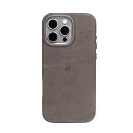 Bullstrap Flex Leather Case for iPhone 15 Pro Max w/TPU Rim for Extra Corner Protection | MagSafe Compatible Premium Full-Grain iPhone 15 Pro Max Leather Case w/Beautiful & Unique Patina | Slate