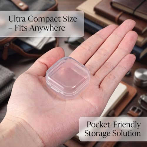 Image of 6 Pieces Mini Plastic Clear Beads Storage Containers Box for Collecting Small Items, Beads, Jewelry, Business Cards, Game Pieces, Crafts (1.37 x 1.37 x 0.7 Inch)