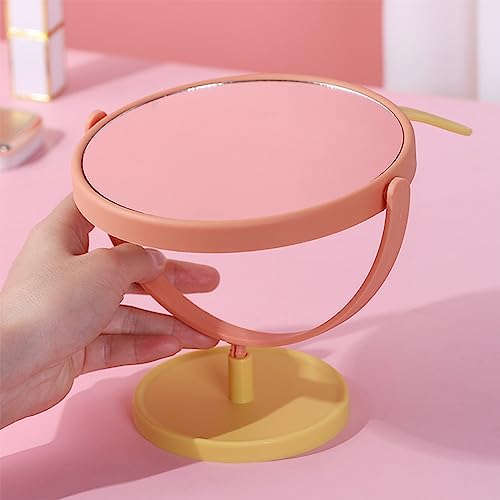 Image of Mockery Desktop Makeup Mirror Rabbit Ear Cosmetic Vanity Mirror for Girls Practical Adjustable 360 Degree Rotating Mirror with Green Rabbit Ear Design
