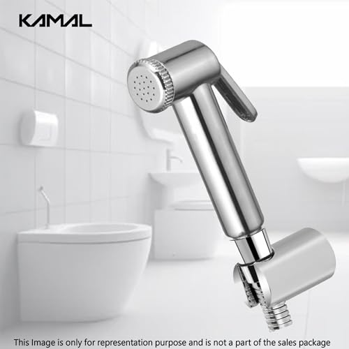 Image of Kamal Stylish Health Faucet Eco (Only Handle) | Toilet Hand Jet Spray | Chrome Finish - Silver (Pack of 1)