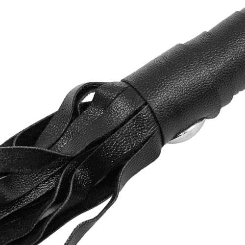 Namvo 2 Stück kleine Schwarze Peitsche, Reitgerte mit Quaste, Rutschfester Griff, Für Reitsport-Training im Freien, Wettkampf-Leistungsübungen, Rollenspiel-Peitsche (30 cm, Schwarz)