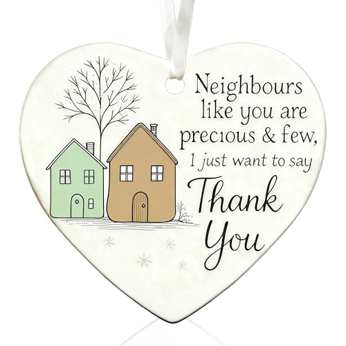 Thank You Gift for Neighbors - 72mm Ceramic Heart Keepsake