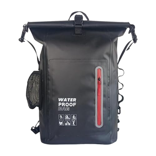 Sac étanche imperméable noir avec bandes réfléchissantes de sécurité