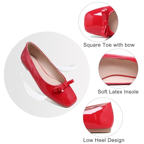 Image of Dear Time Women's Casual Foldable Ballet Flats Square Toe Ballerina Flats Shoes Comfortable
