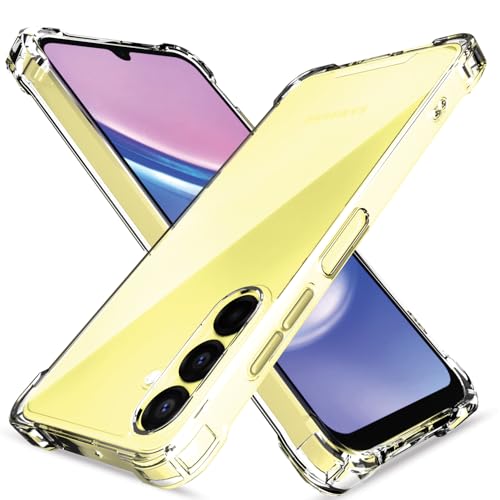 Image of Amazon Basics Back Cover for Samsung Galaxy A15 5G PC + TPU Clear Transparent Raised Edges Shockproof Protective Phone Bumper Case(Transparent)