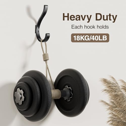 Large-Wall-Hooks-for-Hanging-CoatBackpack-54-Huge-40LBS-Heavy-Duty-Hanger-Wall-Mount-Screw-in-for-Towel-Closet-Robe-Bag-Outdoor-Black-4-Pack Large Wall Hooks for Hanging CoatBackpack 54 Huge 40LBS Heavy Duty Hanger Wall Mount Screw in for Towel Closet Robe Bag Outdoor Black 4 Pack