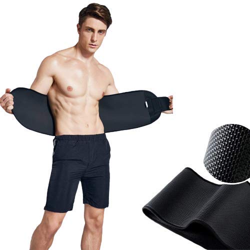 Collectrio Sweat Tummy Trimmer Fat Burner Belly Tummy Yoga Wrap Black Exercise Body Slim Look Belt Free Size