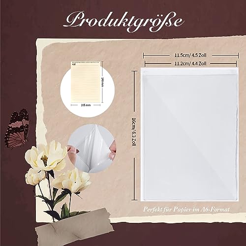 20 Stüc keinstecktaschen selbstklebend Selbstklebetaschen Transparent A6 Schmale Seite offen Durable Selbstklebetasche Klarsichthüllen zum Kleben Transparent Sichthüllen Selbstklebend, 115 * 160 mm