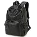 BAOSHA BP-08 TOP PU Leather Laptop Backpack School College Rucksack Bag Black