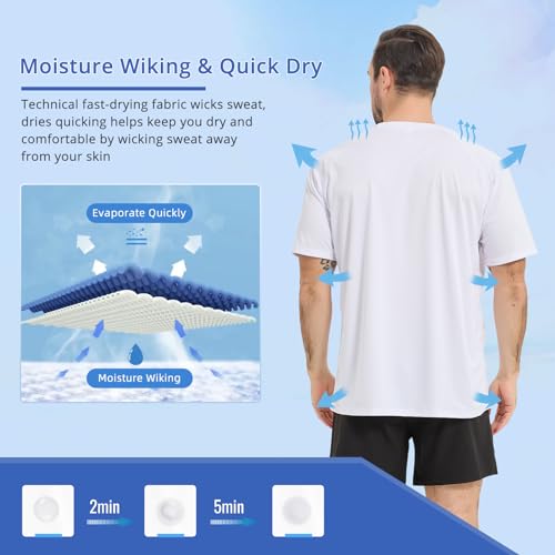 Sun Protection T-Shirts Short Sleeve Athletic Shirts for Men Quick Dry UPF 50+ Workout for Running Fishing Hiking4