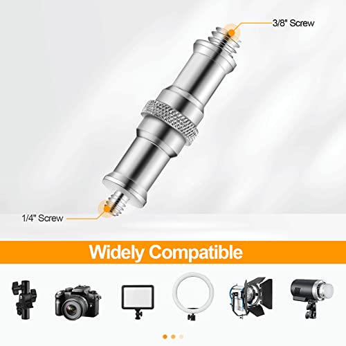 image for WELLMAKING 3 Pieces Standard 1/4 to 3/8 inch Metal Male Convertor Thre