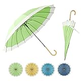 Dlin Stick Umbrella Women Windproof, 16k Ribs Stylish Automatic Open Large Umbrella with Hook Handle