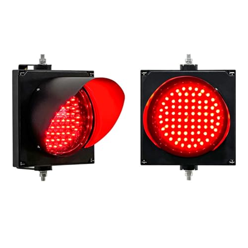 MQDLJSE Semáforo Rojo y Verde, luz LED de tráfico Ф200 300 mm, Carcasa de policarbonato Negro, Lente Transparente, luz de Freno, para básculas Puente, Parques y lavaderos de vehículos (Roj