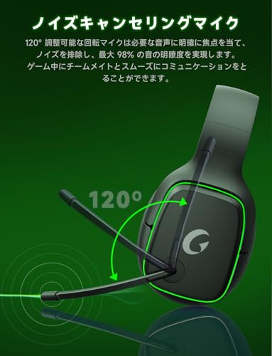 ゲーミングヘッドセット ps5 ヘッドセット 【2.4G USB/Type-cアダプター/Bluetooth 5.3/有線】 4WAY接続 7.1ch サラウンド<20ms超低遅延ゲームヘッドセット 軽量/アクティブノイズキャンセリング / 50MMドライバー立体音響 / RGB ライト/最大約70時間バッテリー / 急速充電/マイク付き (ブラックグリーン)