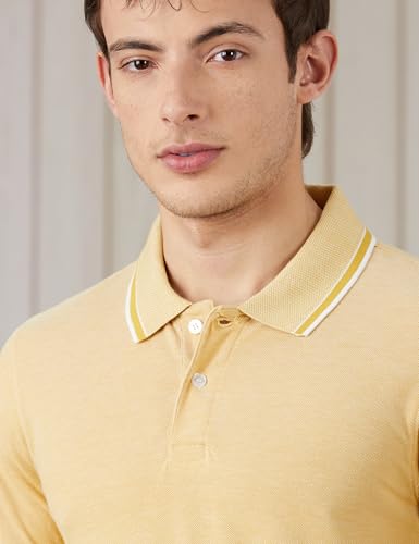 Image of Amazon Brand - Symbol Men's Cotton Rich Textured Polo Tshirts | Collar Plain Tshirts | Half Sleeves - Regular Fit (Available in Plus Sizes)