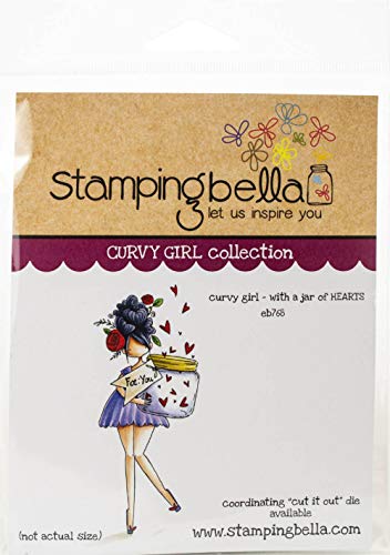 Stamping Bella Cling Stamps-Curvy Girl with A Jar of Hearts