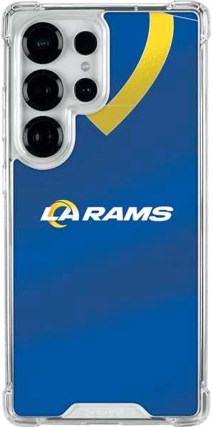 Skinit Clear Phone Case Compatible with Galaxy S25 Ultra - Officially Licensed NFL Los Angeles Rams Black & White Design