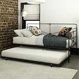 DHP Bradford Metal Daybed with Trundle, Living Room and Bedroom Furniture, Black, Twin/Twin Size