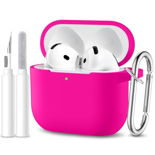 Ya en manzanajugosa.com: Maledan Funda Compatible con AirPods 4 2024 Case, Funda Protectora de Silicona Suave de Cuerpo Completo para Apple AirPods de 4 Generacion con Kit de Limpieza y Mosquetón [LED Visible],Rosa Oscuro