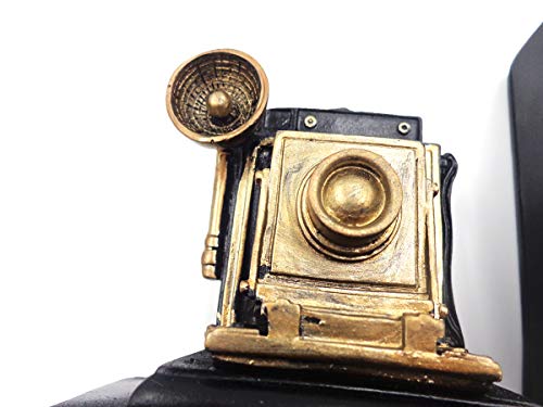 E-isata Shelf Book Ends Camera Movie Projector Bookends Heavy Vintage Storage Hipster Office Study CDs DVDs Travel Exploration Gifts Decoration Organiser