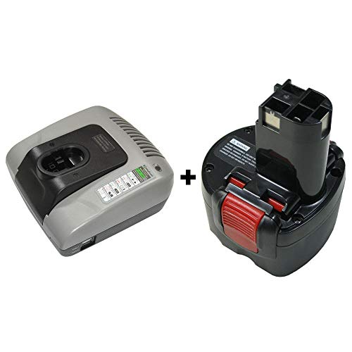 Angebot im Set: Akku Schnellladegerät + Hochleistungs NI-MH 9,6V 3000mAh Akku für Bosch BAT048 BAT049 BAT100 BAT119 BH984 BPT1041 PSR960 GSR9.6 23609 32609 32609-RT GDR9.6V PSR9.6VE-2