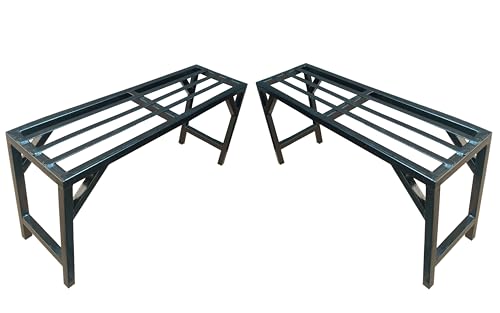 Image of A-One One Step Garden Plant stand Flower Pot Holder Plant Pot Stand Heavy Duty (BLACK) {Pack of 2} Heavy Duty Holds Upto 175 KG