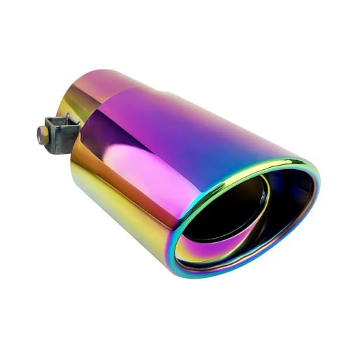 tpnidaii 車外用品 ストレート式 マフラーカッター 排気管 エキゾーストチップ マフラー パイプ テールパイプ径38-53mm適応 口径2.5インチ 斜めカット 外装 パーツ ドレスアップ ステンレス製 (カラフル色)
