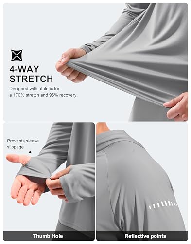 Image of Men's Sun Protection Hoodie Shirts Long Sleeve UPF 50+ Swim Shirts for Men Rash Guard Fishing Shirt Quick Dry